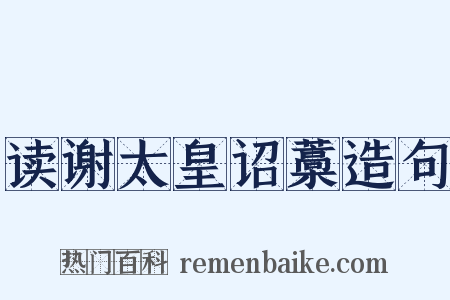 读谢太皇诏藁造句是什么意思的图片